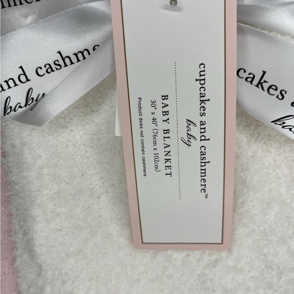 Cupcakes and Cashmere Pink and White Heart Baby Blanket - Picture 2 of 4